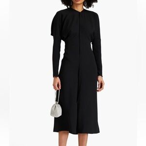 Victoria Beckham Pleated Crepe midi Dress